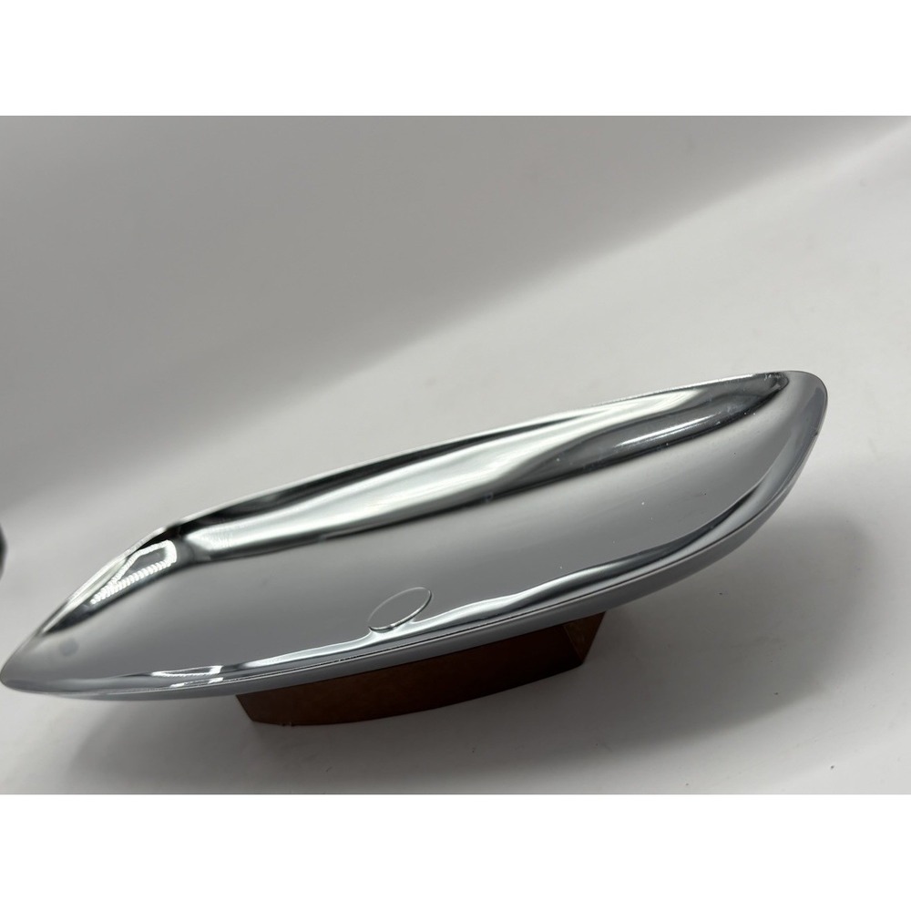 Vintage Mid Century Chrome Plated Serving Tray Plate Rectangular Oblong 10"